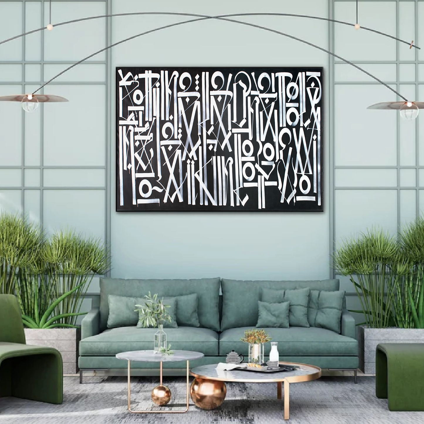 Monochromatic Retna-Inspired Calligraphic Painting