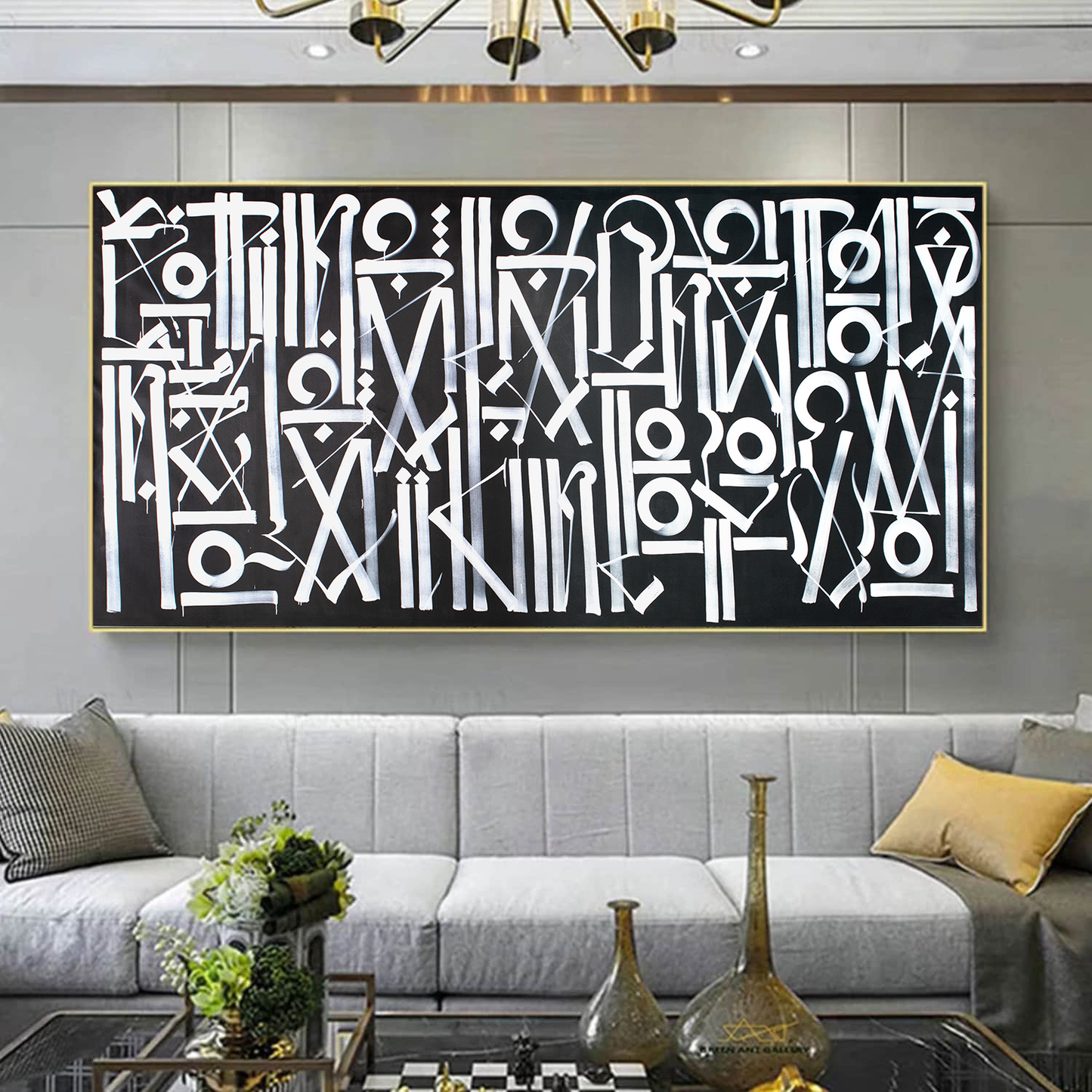 Monochromatic Retna-Inspired Calligraphic Painting