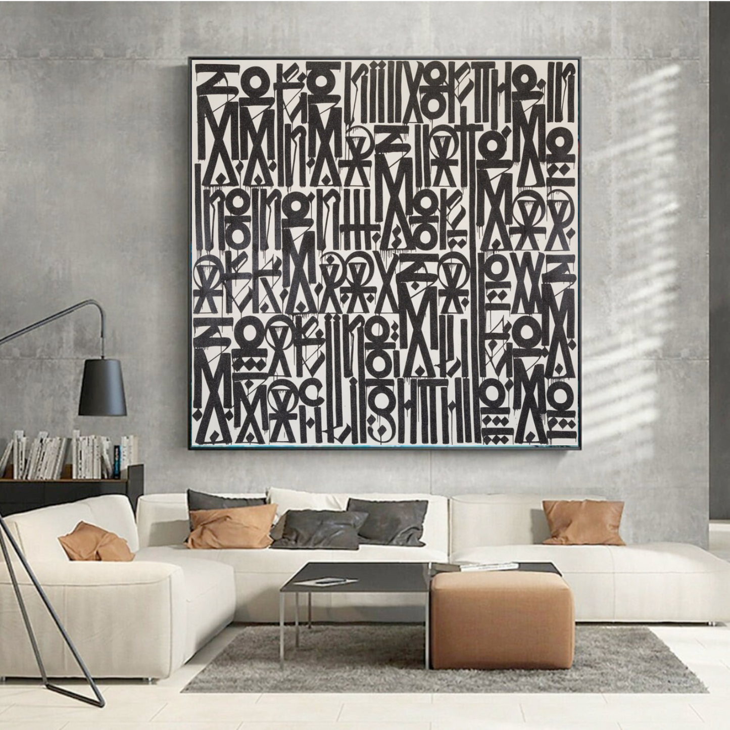 Retna Style Black White Calligraphy Font Painting