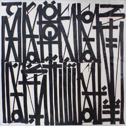 Square Black White Retna Replica Calligraffiti Art