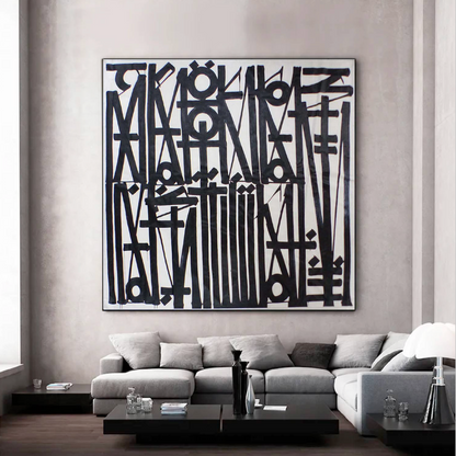 Square Black White Retna Replica Calligraffiti Art