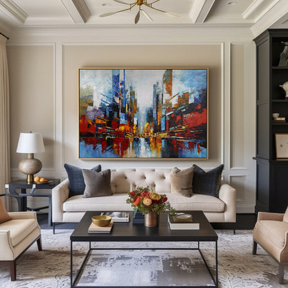 Large Abstract Urban  Painting #URH06