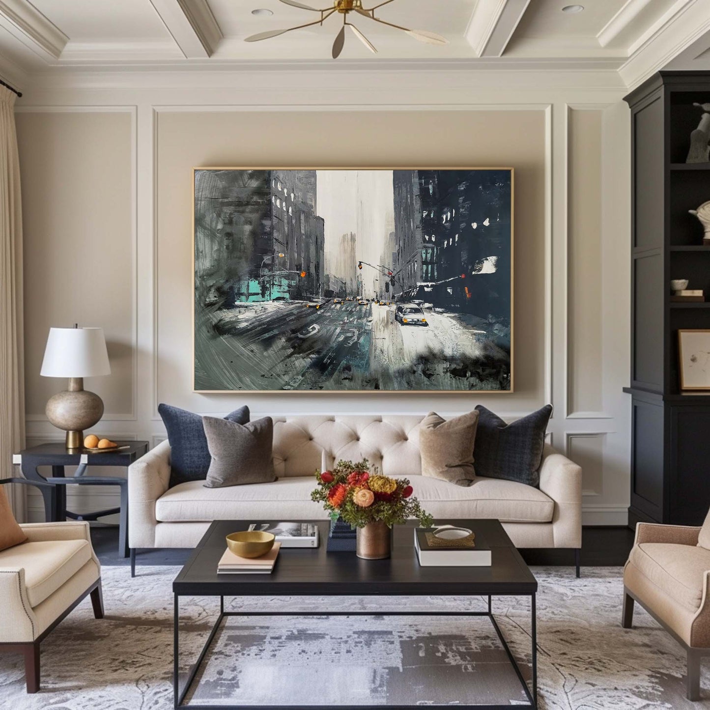 Winter City Scene Painting #URH04