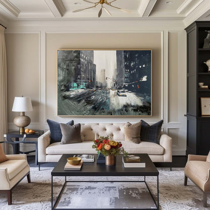 Winter City Scene Painting #URH04