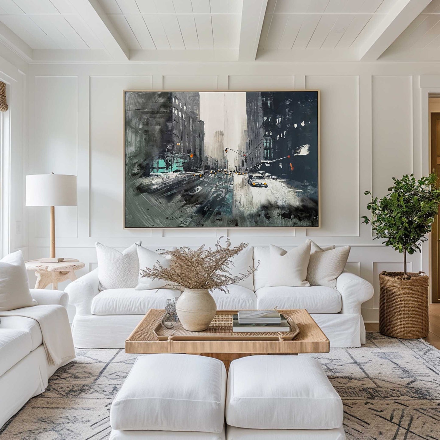 Winter City Scene Painting #URH04