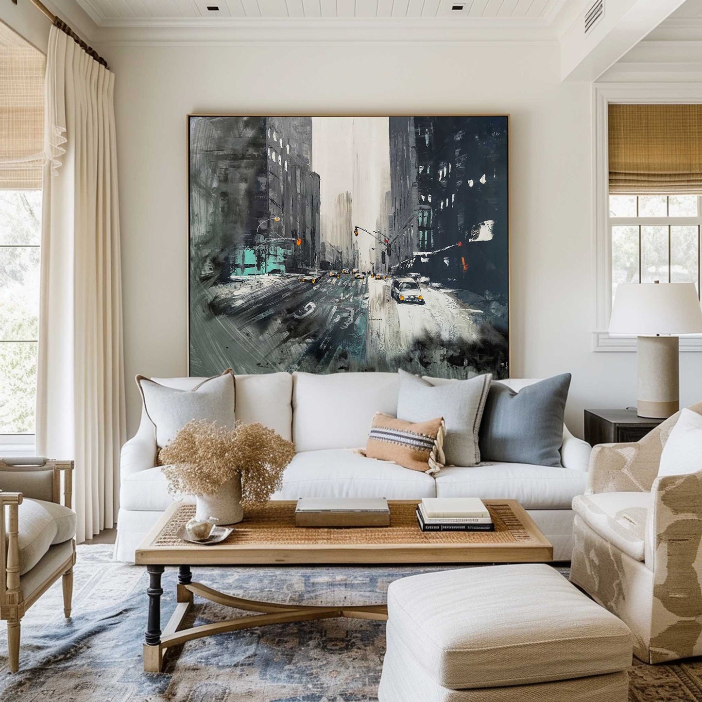 Winter City Scene Painting #URH04