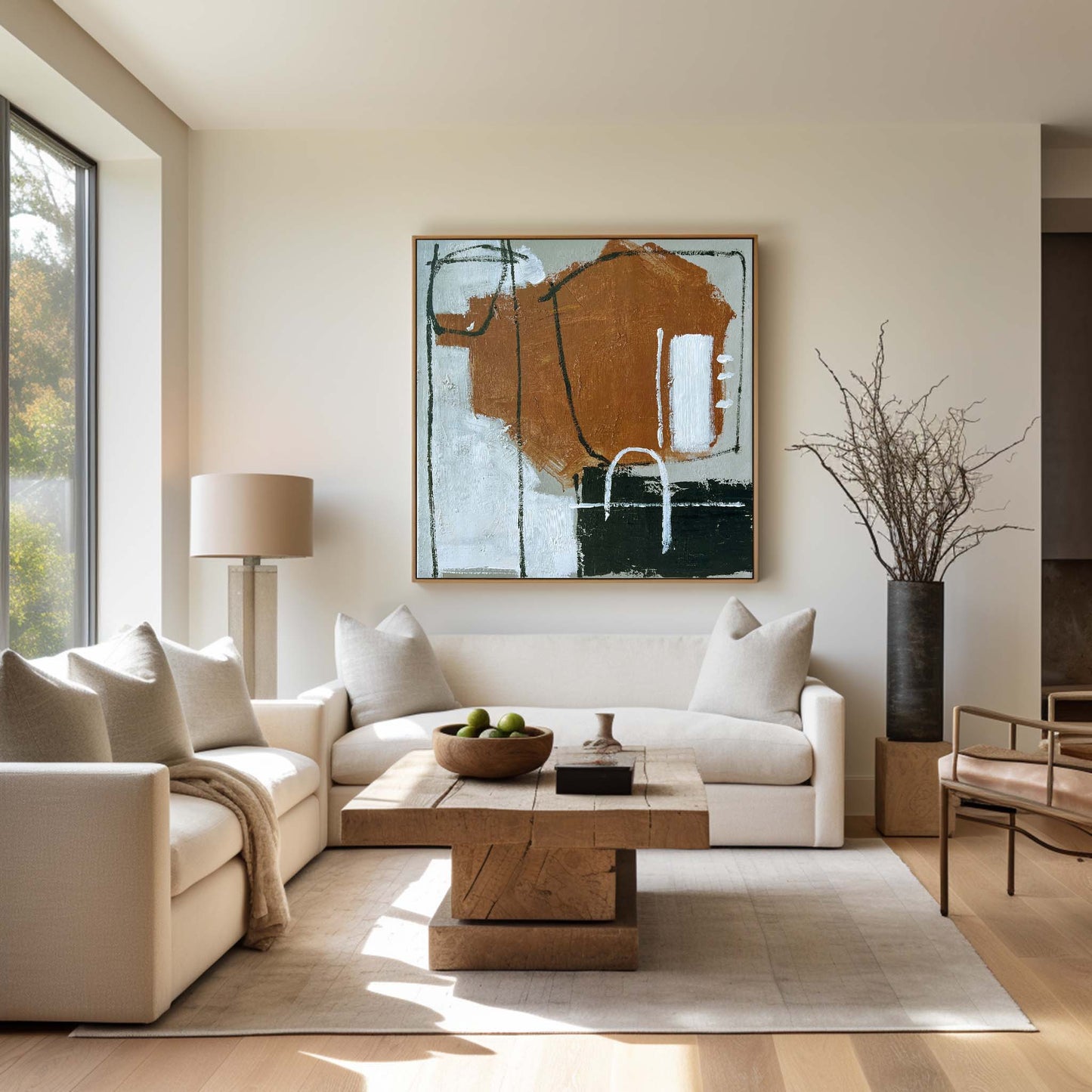 Black And Brown Abstract Painting #ABAS73