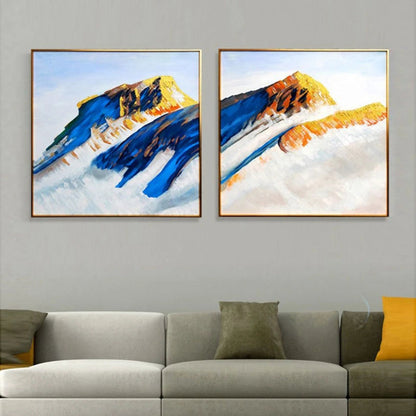 Shining Snowy Mountains Set of 2 Wall Decor Painting