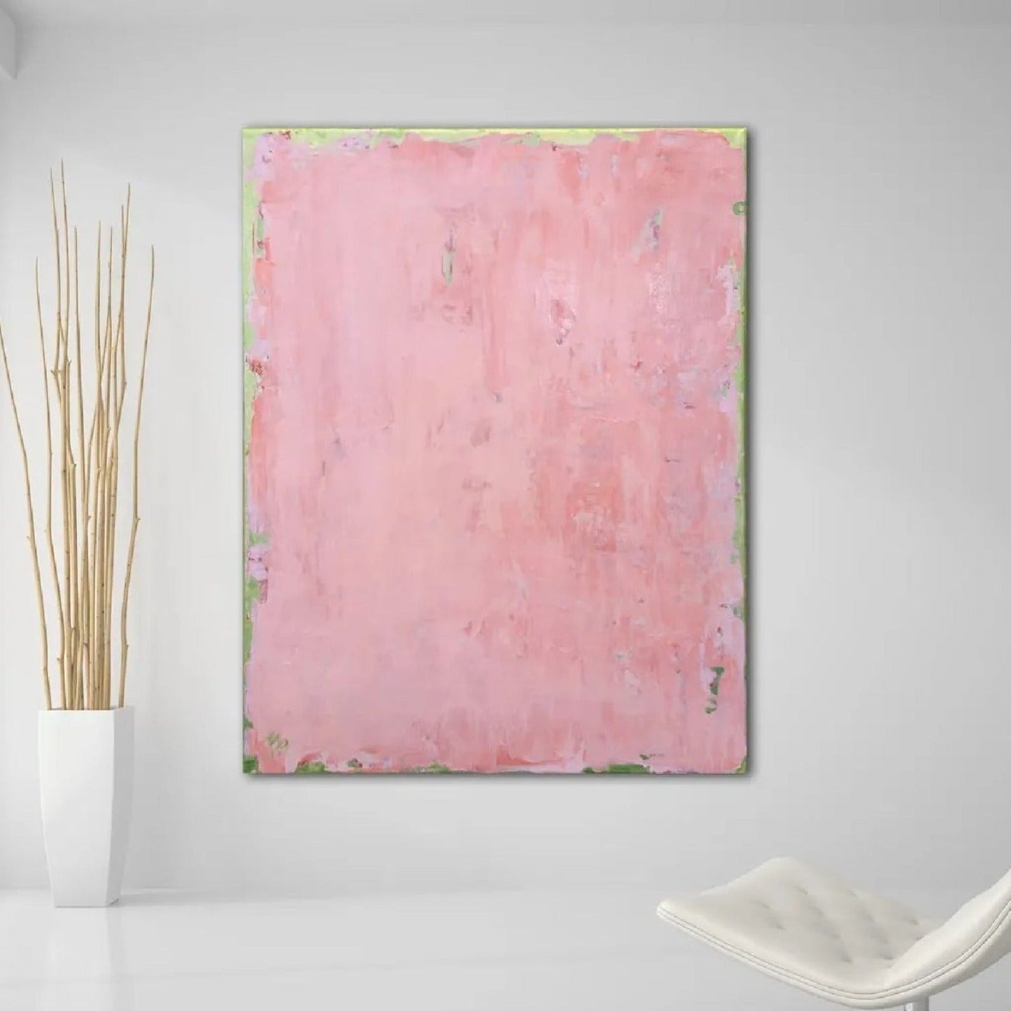 Textured Light Pink Minimalist Wall Hanging Art