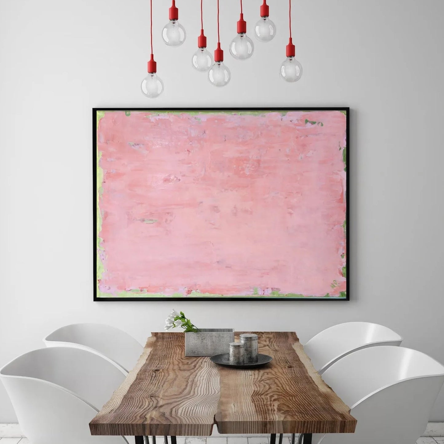 Textured Light Pink Minimalist Wall Hanging Art