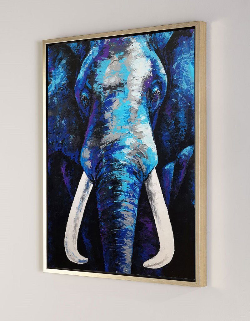 Vertical  Blue Elephant Abstract Painting #ANE03