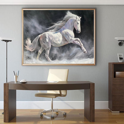 Running White Horse Painting #ANH42