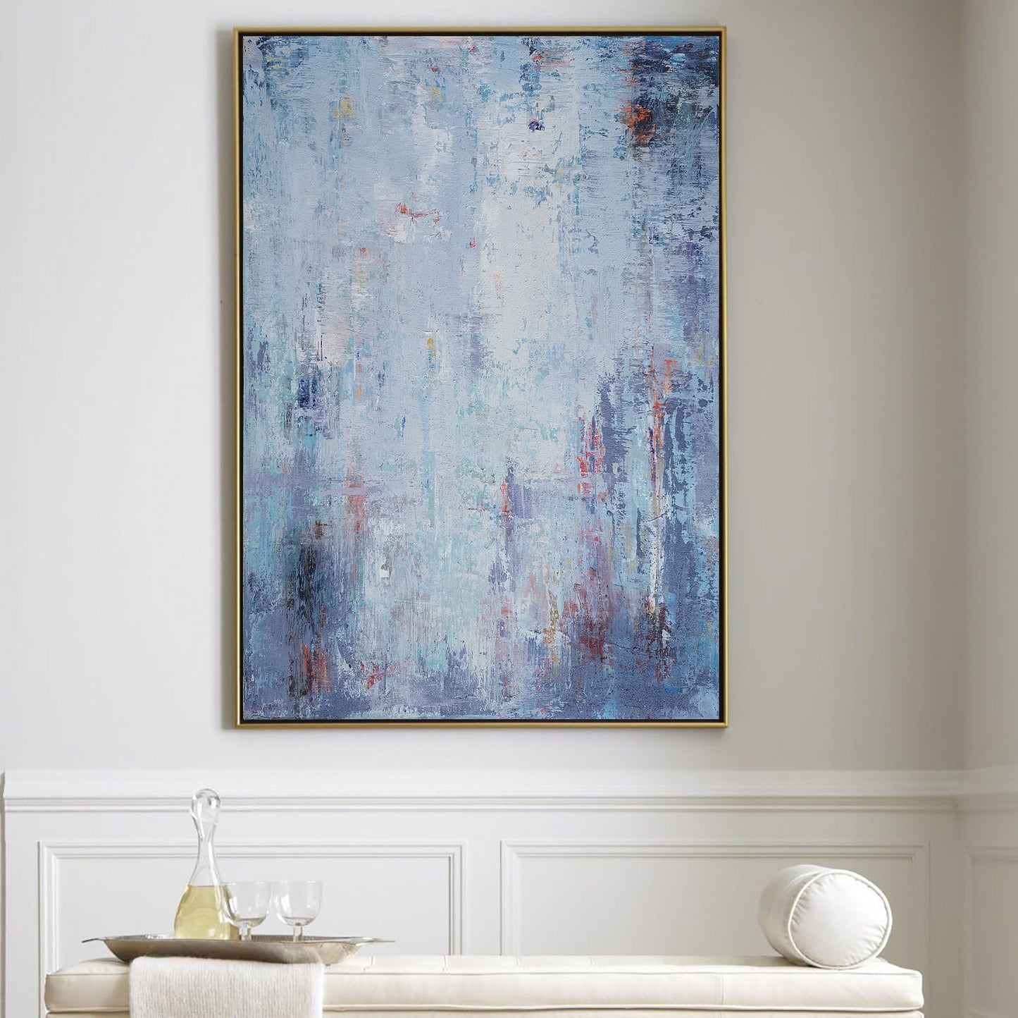 BLue And White Abstract Painting #ABAV84