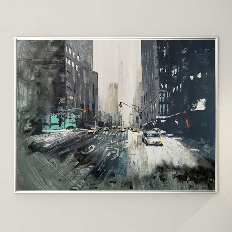 Winter City Scene Painting #URH04