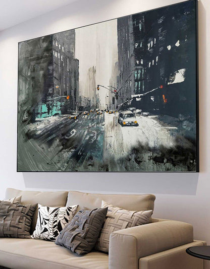 Winter City Scene Painting #URH04