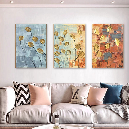 Stunning Tulips Flowers Set of 3 Home Decor Painting