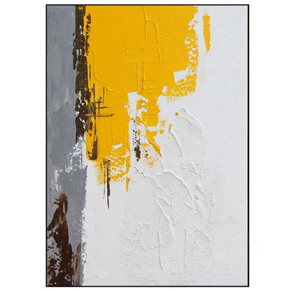 Yellow and White Abstract Texture Mural Set of 2 Painting