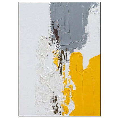 Yellow and White Abstract Texture Mural Set of 2 Painting